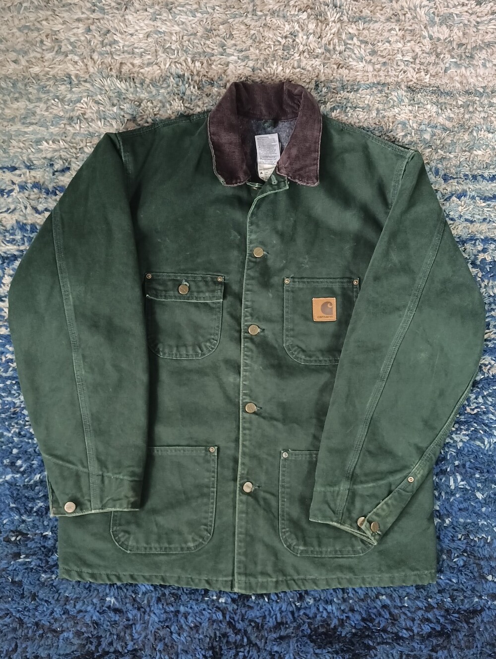 Vintage Carhartt Blanket-Lined Chore Coat “Spruce Green” C02 SPC Men’s Large